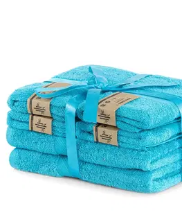 Ručníky Sada modrých ručníků DecoKing BAMBY, velikost 2*70x140+4*50x100