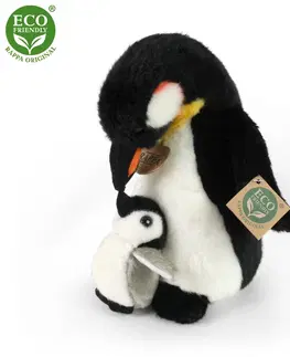 Hračky RAPPA - Plyšový tučňák s mládětem 22 cm ECO-FRIENDLY