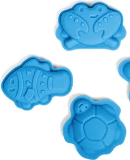 Hry na zahradu Bigjigs Toys Silikonové formičky OCEAN modré