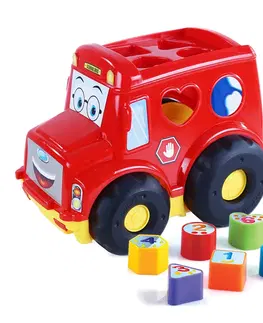 Hračky RAPPA - Vkládačka BABY autobus pro nejmenší červený