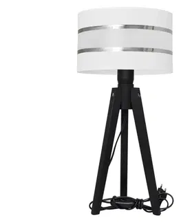 Lampy  Stolní lampa HELEN 1xE27/60W/230V bílá/chrom/borovice 