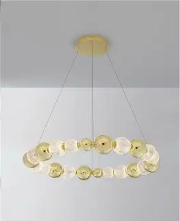 Designová závěsná svítidla NOVA LUCE závěsné svítidlo BRILLE zlatý hliník a sklo LED 46W 230V 3200K IP20 stmívatelné 9695202