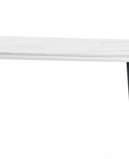 Jídelní stoly Stůl DUBRASKA, bílý mramor/ černá
