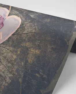Samolepící tapety Samolepící fototapeta handmade srdíčka na pařezu