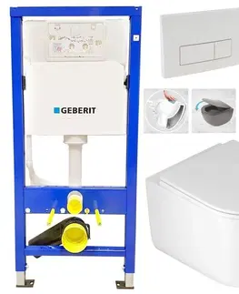 Záchody GEBERIT DuofixBasic s bílým tlačítkem DELTA51 + WC DEANTE Jasmin se sedátkem RIMLESS 458.103.00.1 51BI JA1