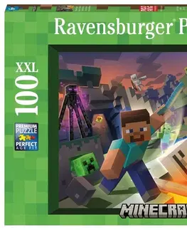 Hračky puzzle RAVENSBURGER - Minecraft: Monstra z Minecraftu 100 dílků