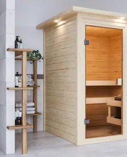 Sauny Interiérová finská sauna 145 cm s kamny 3,6 kW Dekorhome