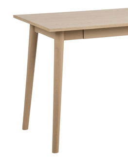 Psací stoly Dkton Designový psací stůl Nahla 120 cm dub bílý
