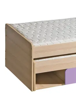 Postele Dolmar Dětská postel s přistýlkou CORNETO L16 Barva: Jasan coimbra / fialová