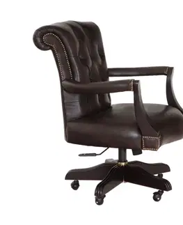 Židle Kancelářská židle Chesterfield Court z pravé hovězí kůže Brown