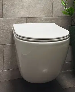 Záchody REA Závěsná WC mísa včetně sedátka Carlo Mini Tornado Rimless Slim N REA-C1259