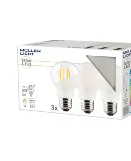 LED žárovky Müller-Licht Müller Licht LED žárovka E27 7W 827 matná 3ks