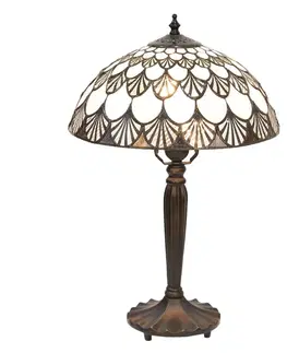 Stolní lampy Clayre&Eef Stolní lampa 5998 vzor mušlí, styl Tiffany