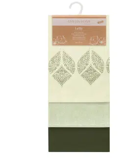 Utěrky AmeliaHome Sada kuchyňských ručníků Letty Stamp - 3 ks zelená, velikost 50x70