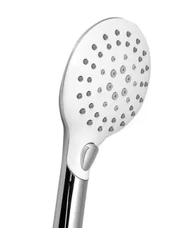 Sprchy a sprchové panely SAPHO Ruční masážní sprcha s tlačítkem, 6 režimů sprchování, průměr 120, ABS/chrom/bílá 1204-20