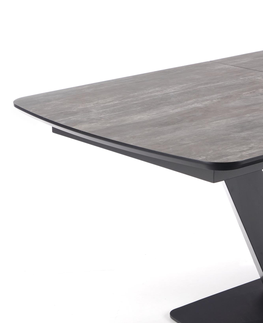 Jídelní stoly Rozkládací stůl PIPER, tmavě šedá/černá