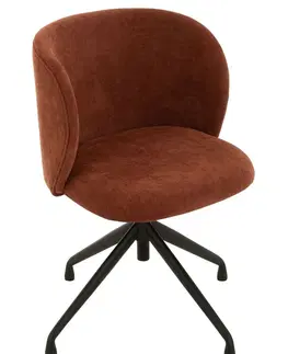 Jídelní stoly Vínová sametová jídelní točící židle Chair Turn Burgundy - 56*48*77cm J-Line by Jolipa 35011