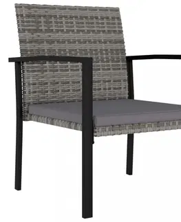 Zahradní židle Zahradní židle 4 ks polyratan / látka Dekorhome Černá