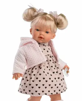 Hračky panenky LLORENS - 33144 ROBERTA - realistická panenka se zvuky a měkkým látkovým tělem - 33 cm