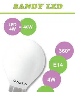 Žárovky LED žárovka Sandy LED E14 S2182 4W OPAL teplá bílá