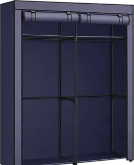 Šatní skříně SONGMICS Textilní šatní skříň Ward 140 cm tmavě modrá