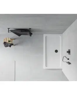 Sprchové vaničky Sprchová vanička MEXEN FLAT s černým sifonem 120 x 70 cm bílá