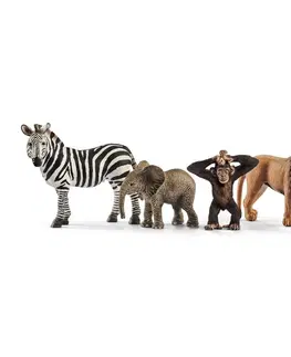 Dřevěné hračky Schleich 42387 Divoká zvířata, 4 ks