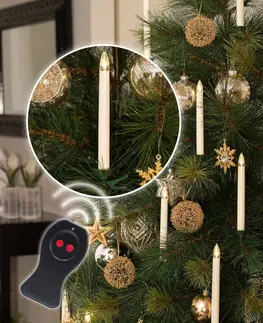 Světelné řetězy Konstsmide Christmas Vánoční svíčky LED bezdrátové, 16cm bílá 10ks