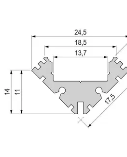 Profily Light Impressions Reprofil rohový profil EV-04-12 stříbrná mat elox 2000 mm 975411
