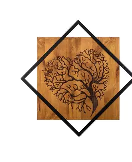 Bytové doplňky a dekorace Wallity Nástěnná dřevěná dekorace TREE III hnědá/černá