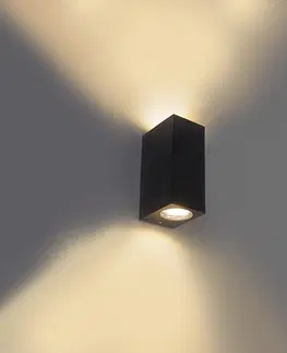 Venkovni nastenne svetlo Chytré nástěnné svítidlo černé z plastu vč. 2 WiFi GU10 - Baleno II