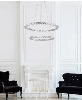 Designová závěsná svítidla Nova Luce Nastavitelné závěsné křišťálové LED  svítidlo Quentin NV 9172518