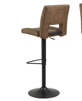 Barové židle Dkton Designová barová židle Nerine světle hnědá a černá