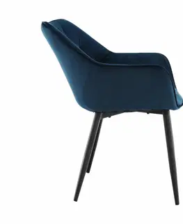 Židle Jídelní křeslo FEDRIS Tempo Kondela Modrá