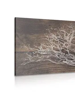 Obrazy stromy a listy Obraz strom na dřevěném podkladu