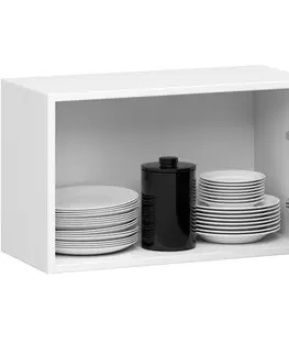 Kuchyňské dolní skříňky Ak furniture Závěsná kuchyňská skříňka Olivie W 60 cm bílá/černá lesk