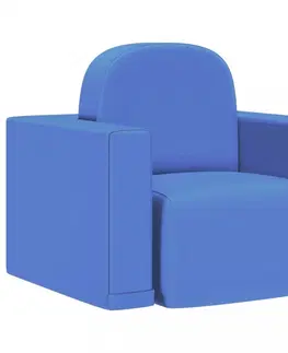 Dětské stoly a židle Multifunkční dětské křeslo umělá kůže Dekorhome Modrá