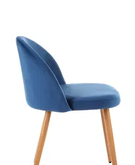 Židle Ak furniture Sametová čalouněná židle Gera modrá