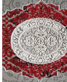 Vintage koberce Exkluzívny koberec červenej farby vo vintage štýle