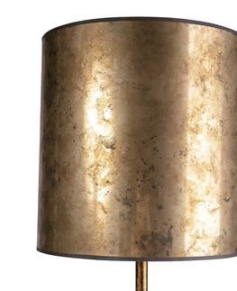 Stojaci lampy Vintage stojací lampa zlatá s odstínem starého bronzu 40 cm - Simplo