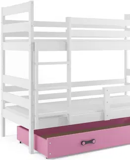 Postele BMS Dětská patrová postel ERYK | bílá Barva: bílá / šedá, Rozměr: 190 x 80 cm