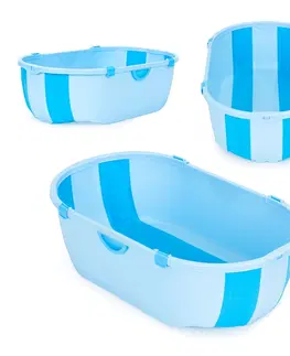 Vaničky a kyblíky ECOTOYS Skládací dětská vanička Pirko s pruhy modrá