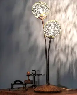 Stolní lampy Paul Neuhaus Stolní lampa Greta v rezavém designu, dvouramenná