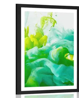 Abstraktní a vzorované Plakát s paspartou inkoust v zelených odstínech