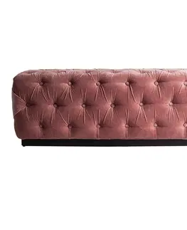 Stylové a luxusní taburety Estila Chesterfield stylový taburet Alvaro v růžové barvě 130cm