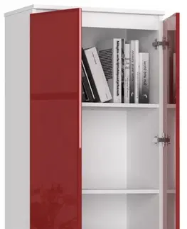 Šatní skříně Ak furniture Skříň Rexa 60 cm bílá/červená
