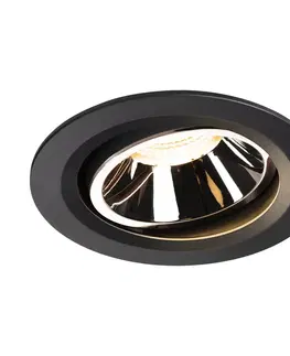 LED podhledová svítidla SLV BIG WHITE NUMINOS MOVE DL L vnitřní LED zápustné stropní svítidlo černá/chrom 3000 K 20° otočné a výkyvné 1003651