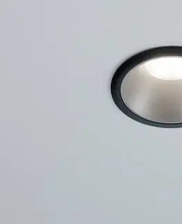 Bodovky do podhledu na 230V PAULMANN Vestavné svítidlo LED Cole 6,5W černá/stříbrná mat 3-krokové-stmívatelné 2700K teplá bílá 934.07
