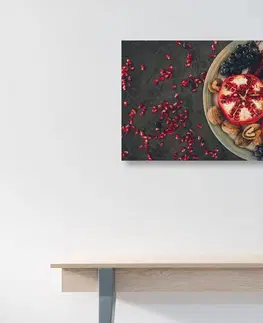 Obrazy jídla a nápoje Obraz směs s granátovým jablkem