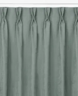 Záclony Závěs Homede Milana I s kroužky a dvojitým záhybem Flex mintový, velikost 220x300